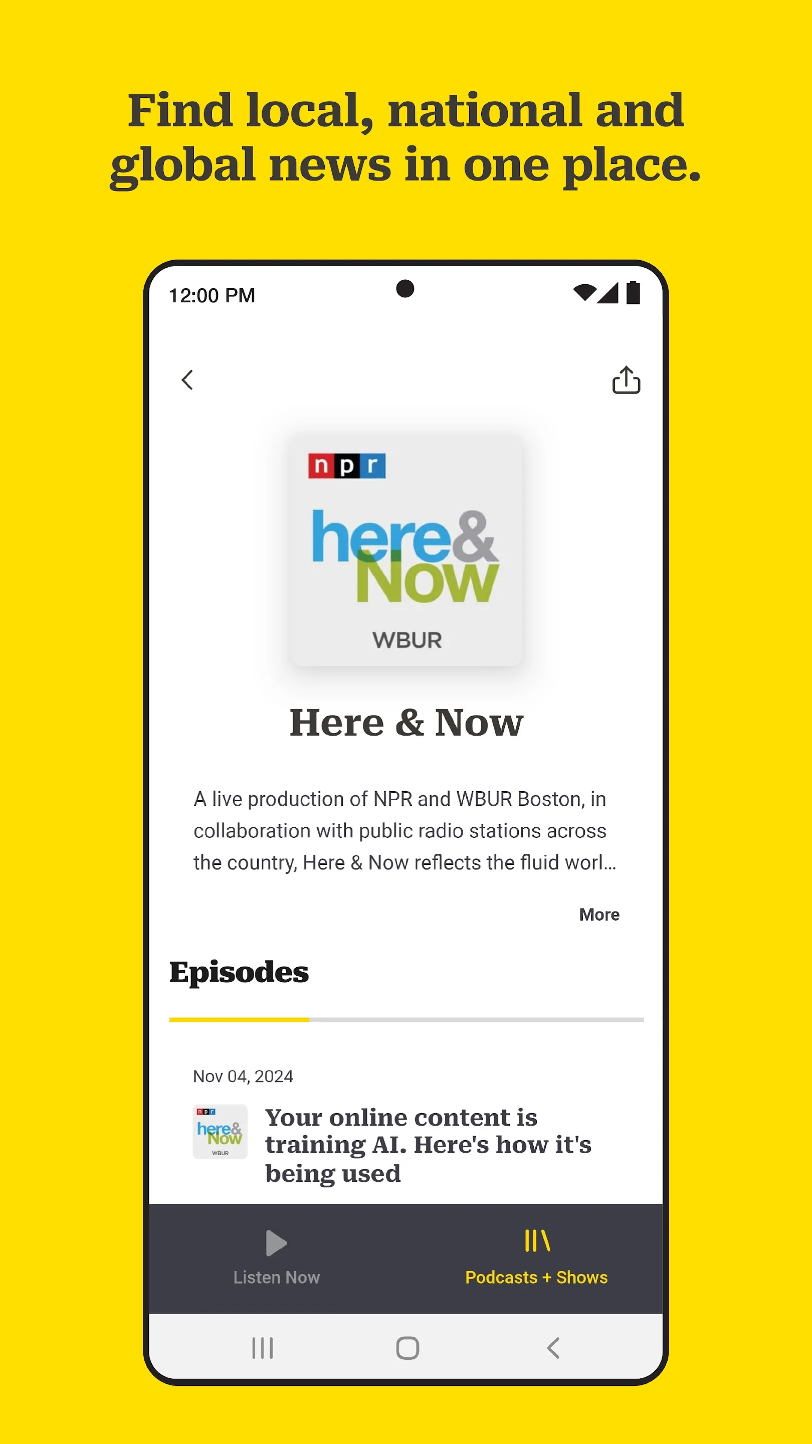 WBUR | Indus Appstore | Screenshot