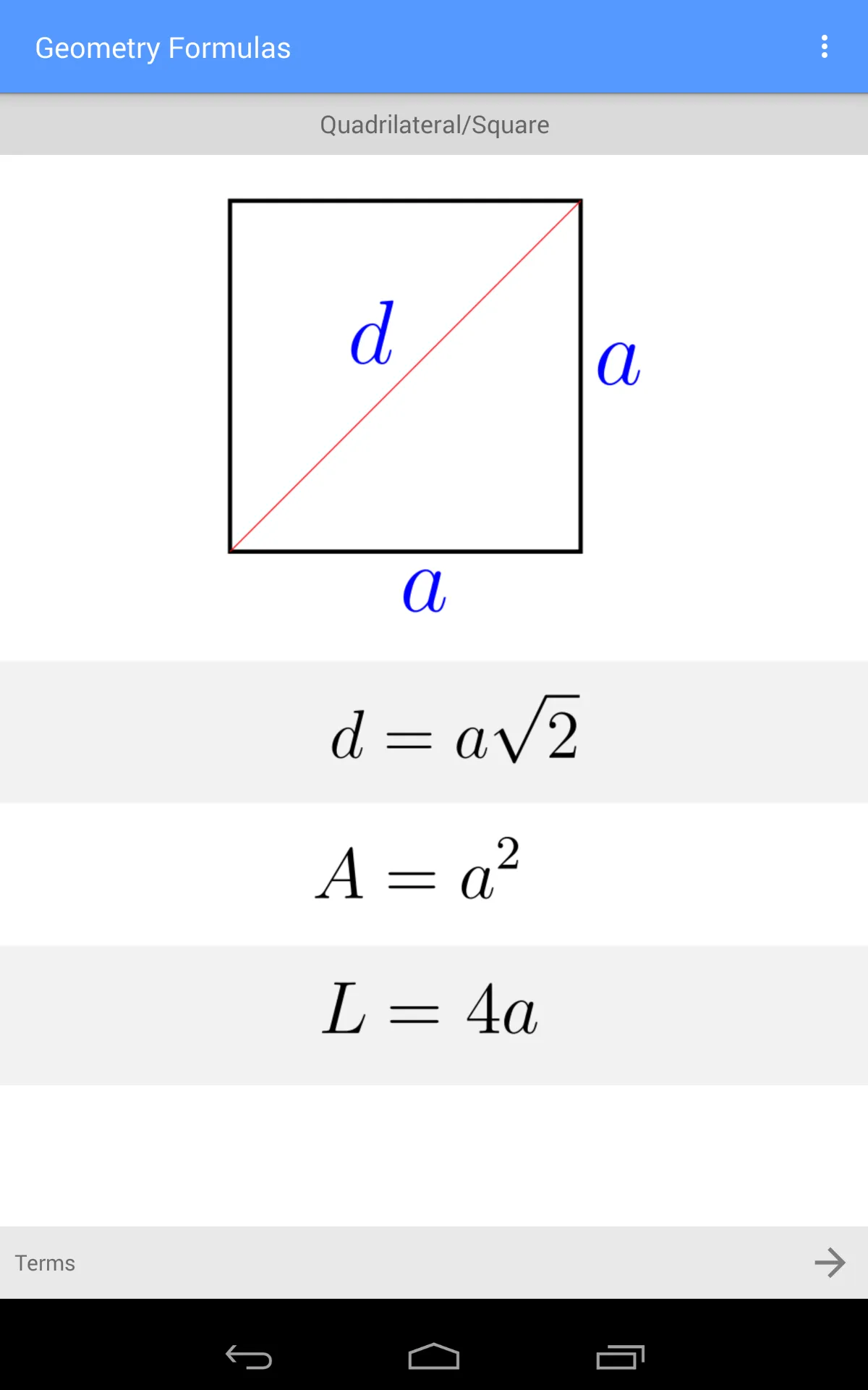 Geometry Formulas | Indus Appstore | Screenshot