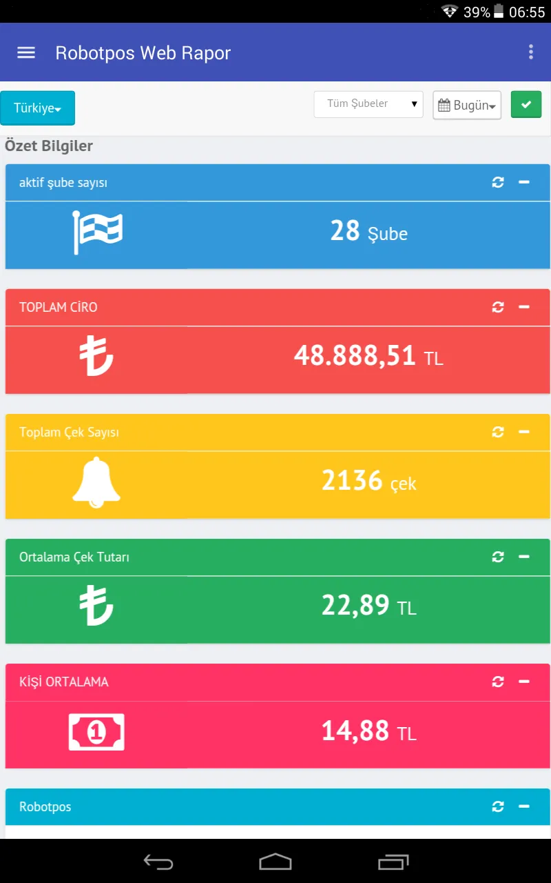 RobotPOS Web Rapor | Indus Appstore | Screenshot