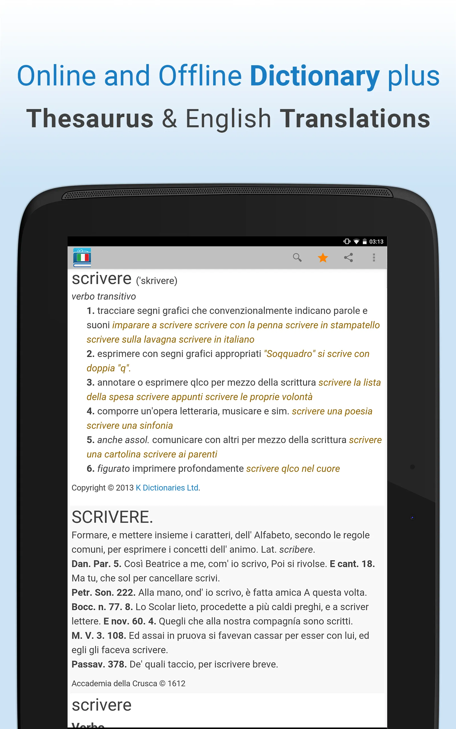 Italian Dictionary & Thesaurus | Indus Appstore | Screenshot