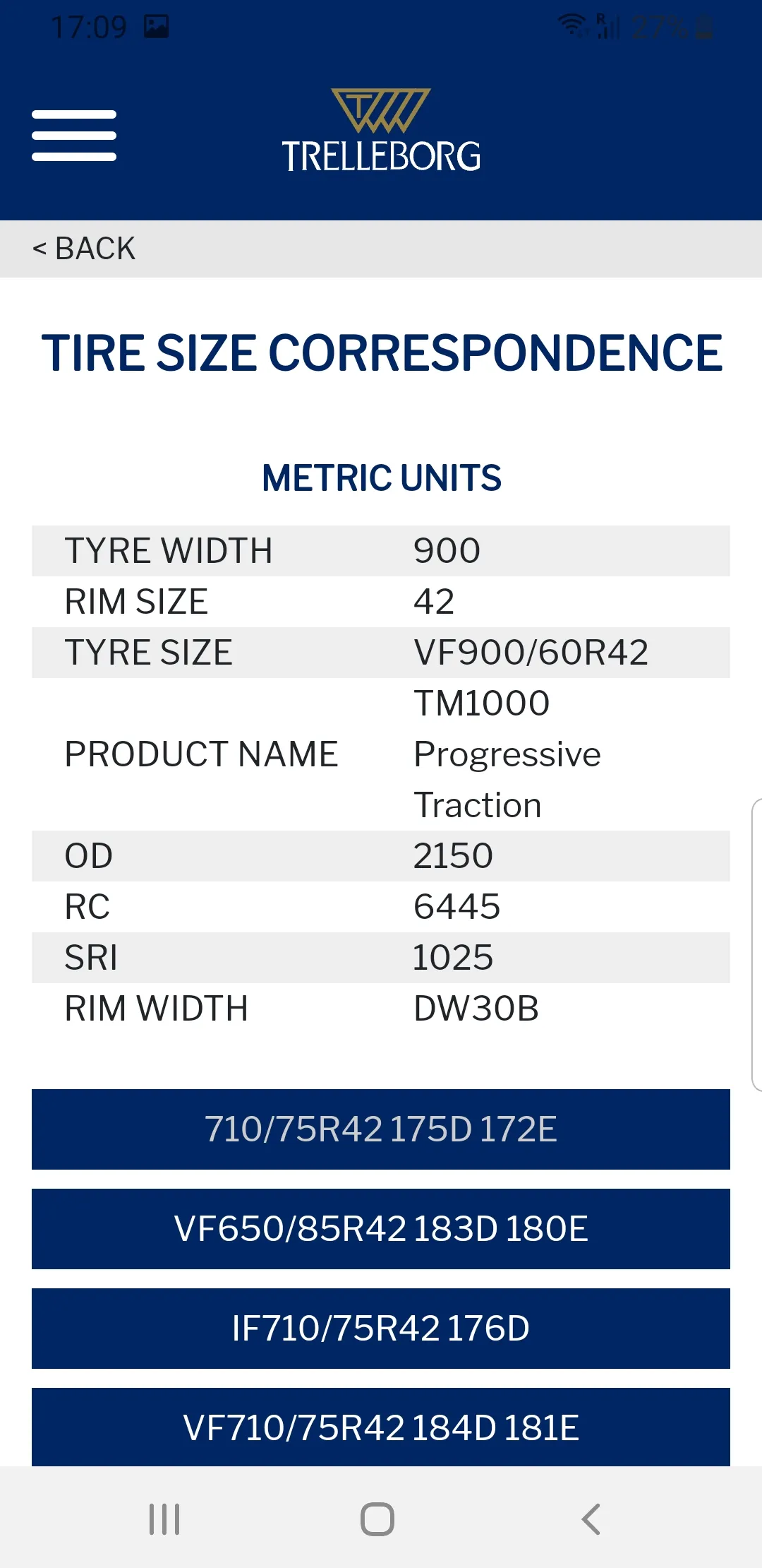 Trelleborg Tire Book | Indus Appstore | Screenshot