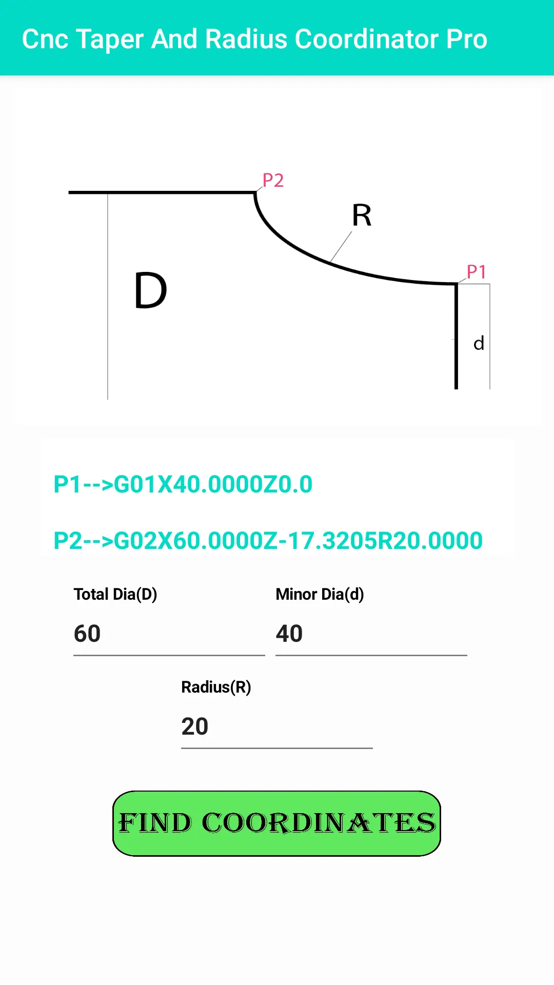 Cnc Taper & Radius Coordinator | Indus Appstore | Screenshot