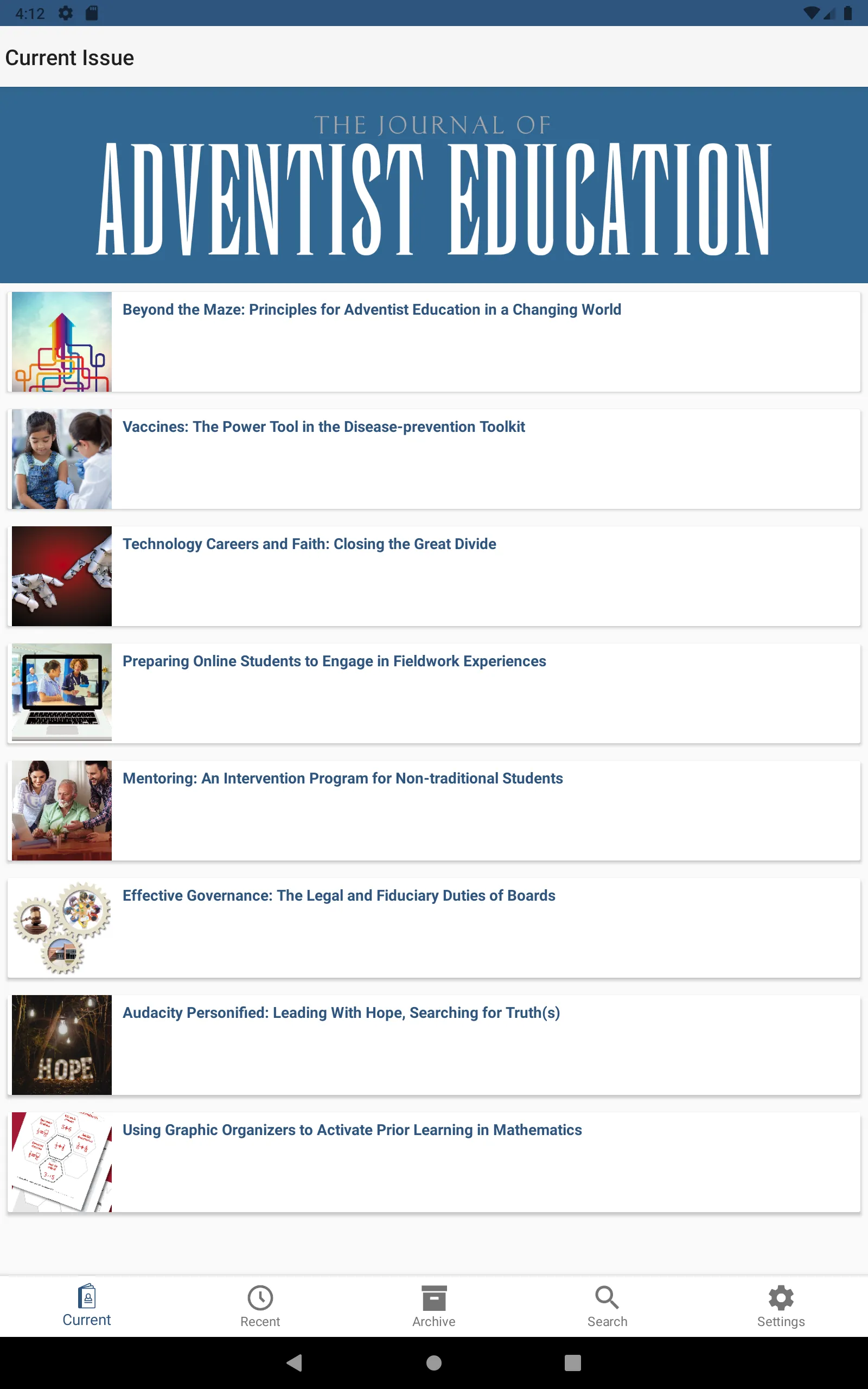 Journal of Adventist Education | Indus Appstore | Screenshot