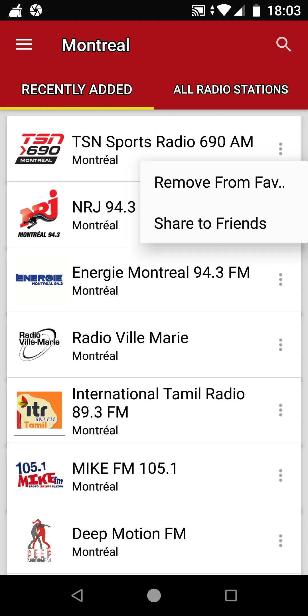 Montreal Radio Stations | Indus Appstore | Screenshot