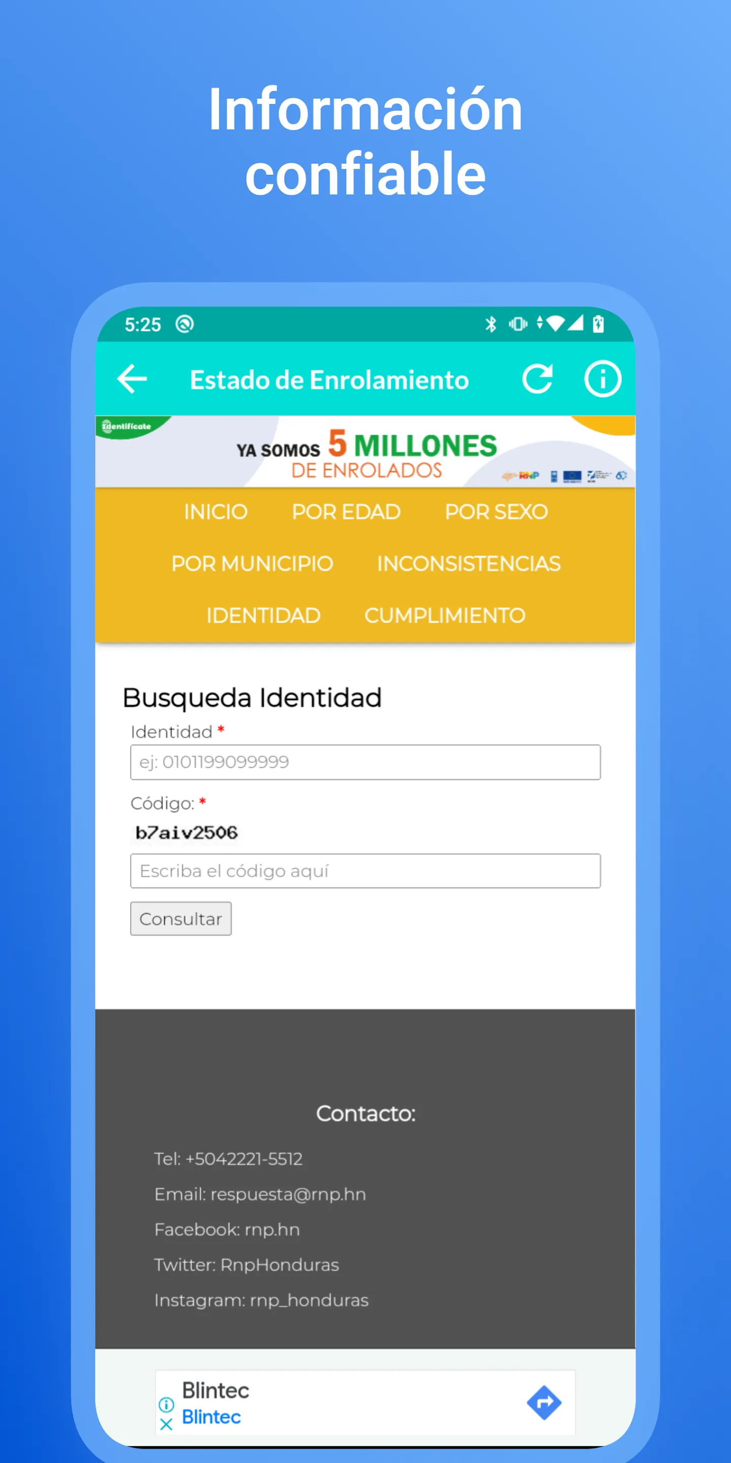 Consulta Entrega Identidad HN | Indus Appstore | Screenshot