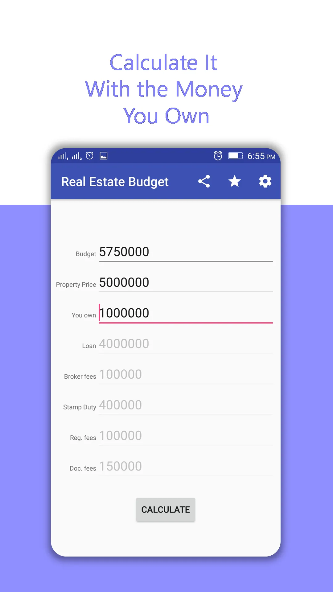 Real Estate Budget | Indus Appstore | Screenshot