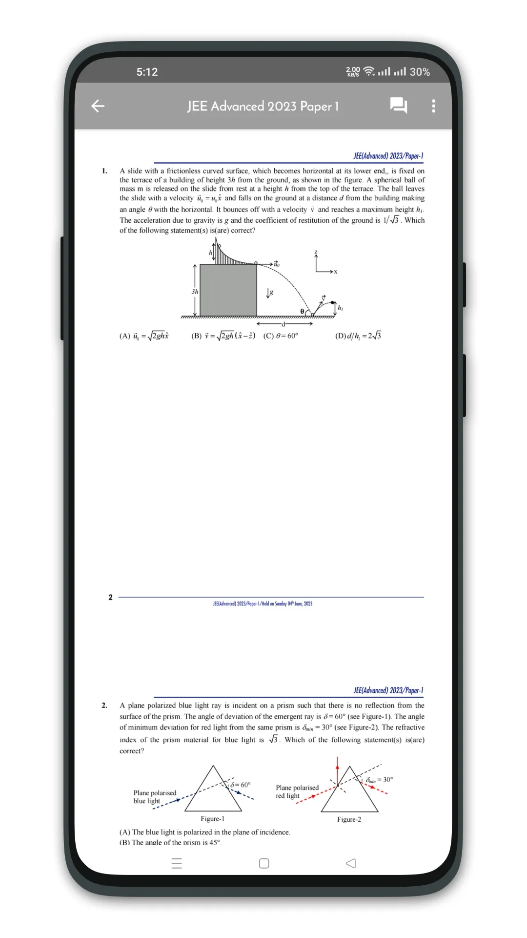 JEE Advanced Solved Papers | Indus Appstore | Screenshot