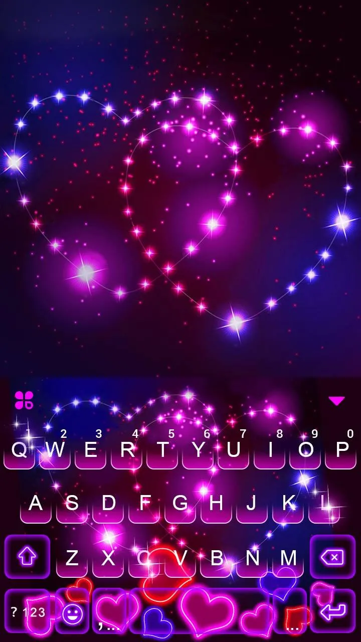 Neon Hearts Gravity Keyboard T | Indus Appstore | Screenshot