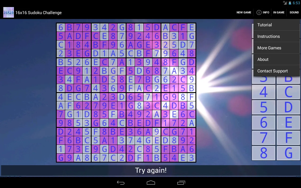 16x16 Sudoku Challenge HD | Indus Appstore | Screenshot