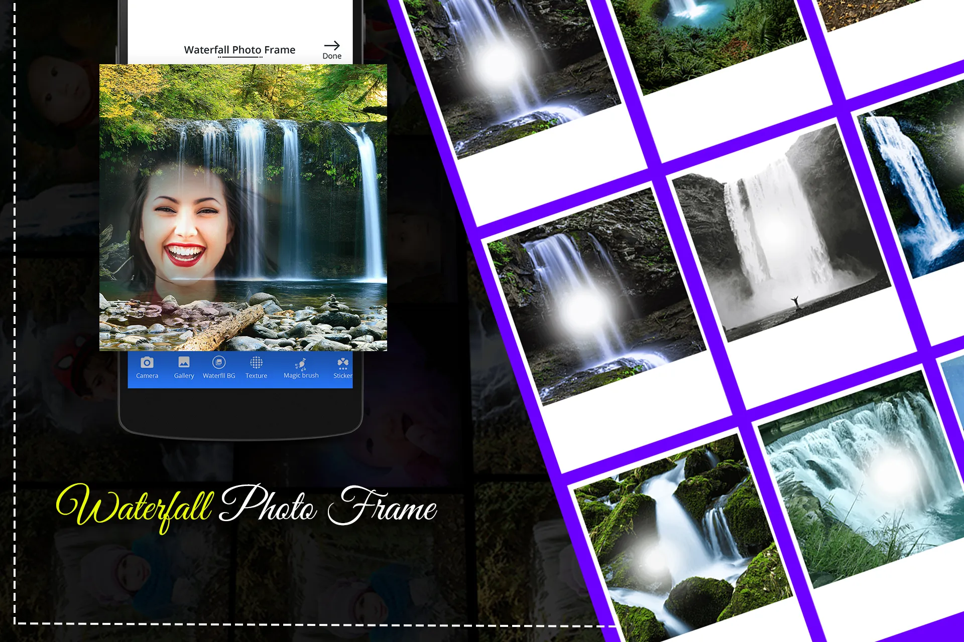 Waterfall Photo Frame | Indus Appstore | Screenshot