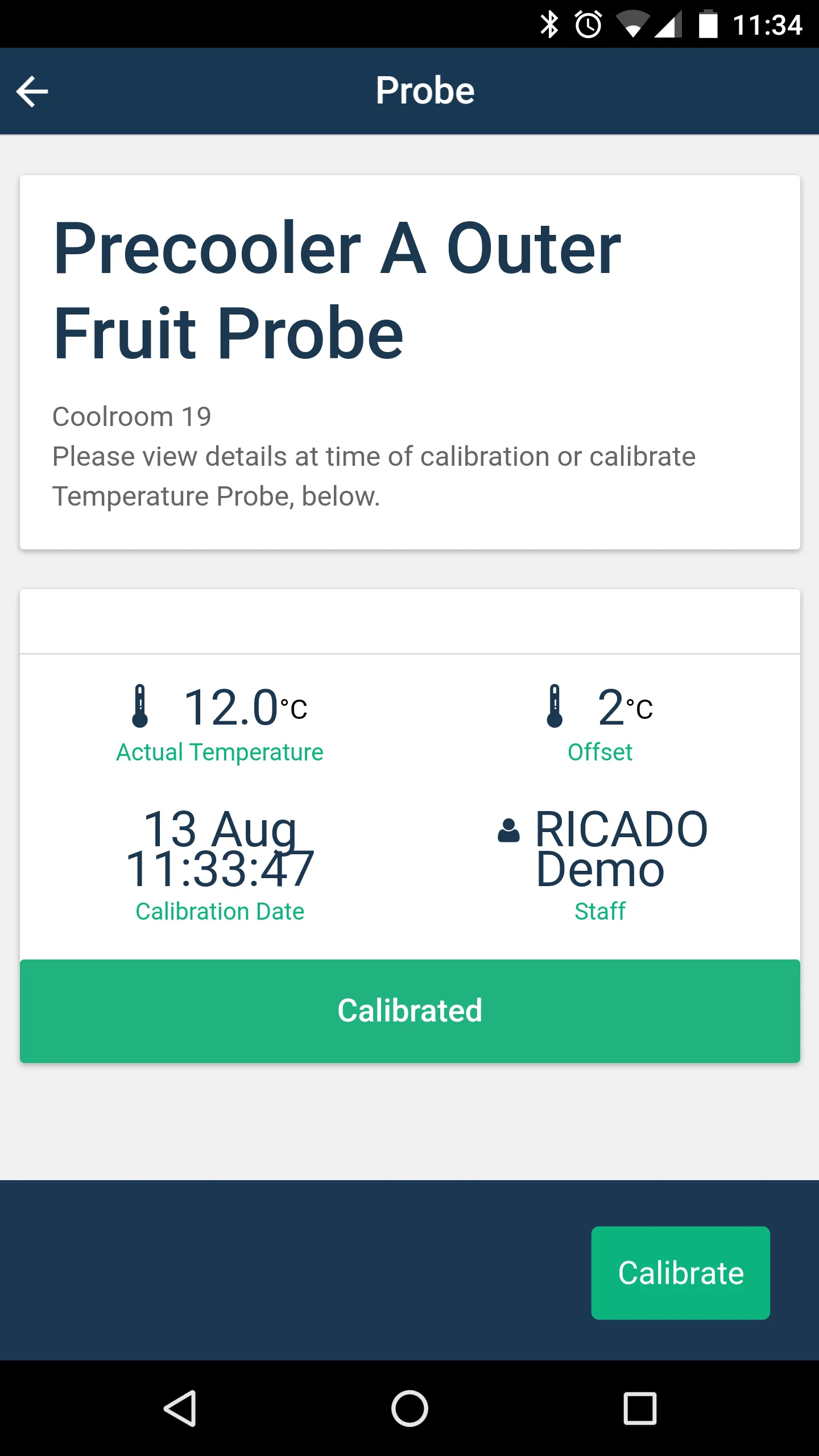 RICADO Temperature Calibration | Indus Appstore | Screenshot