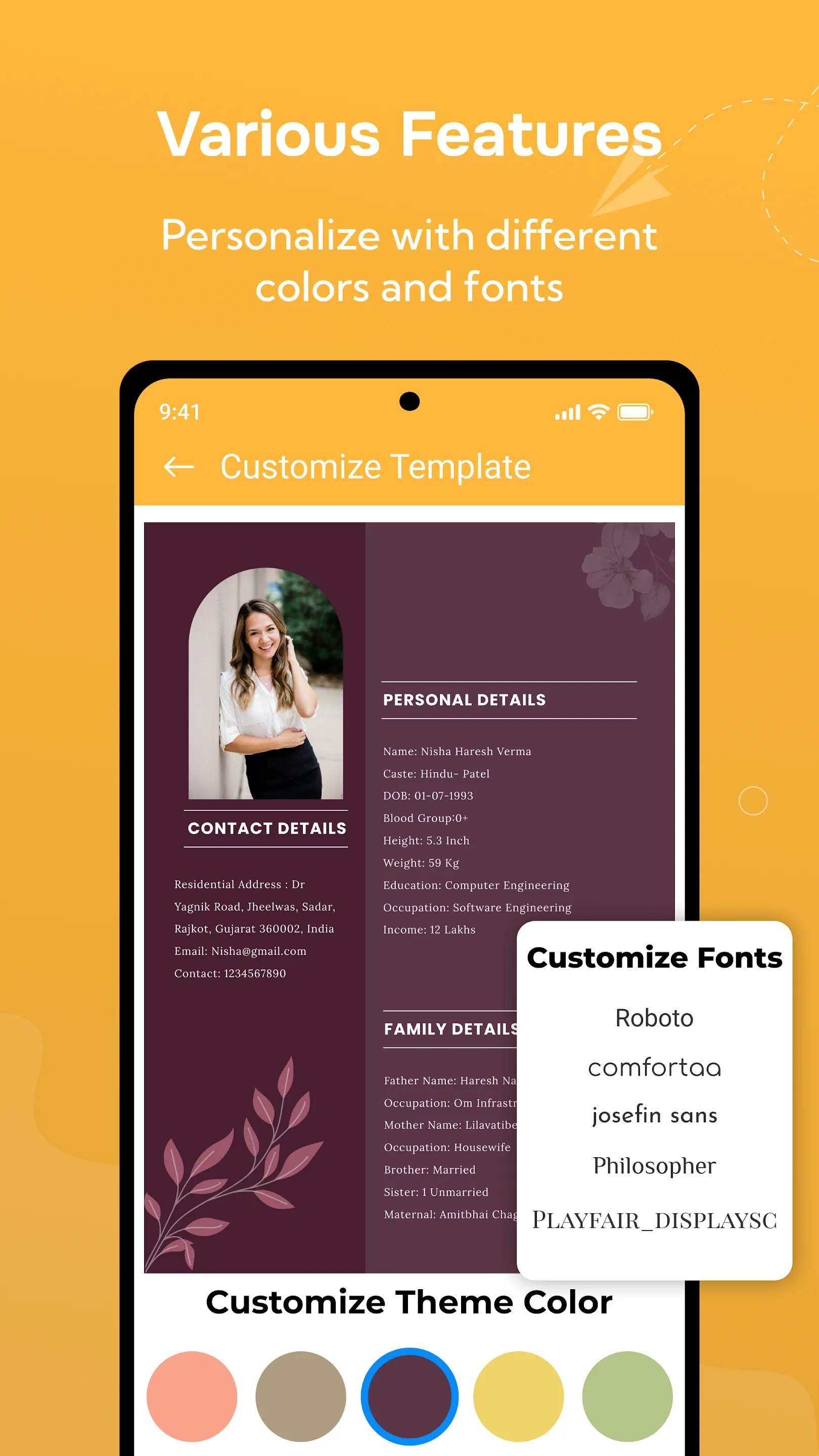 Marriage Bio Data Maker | Indus Appstore | Screenshot