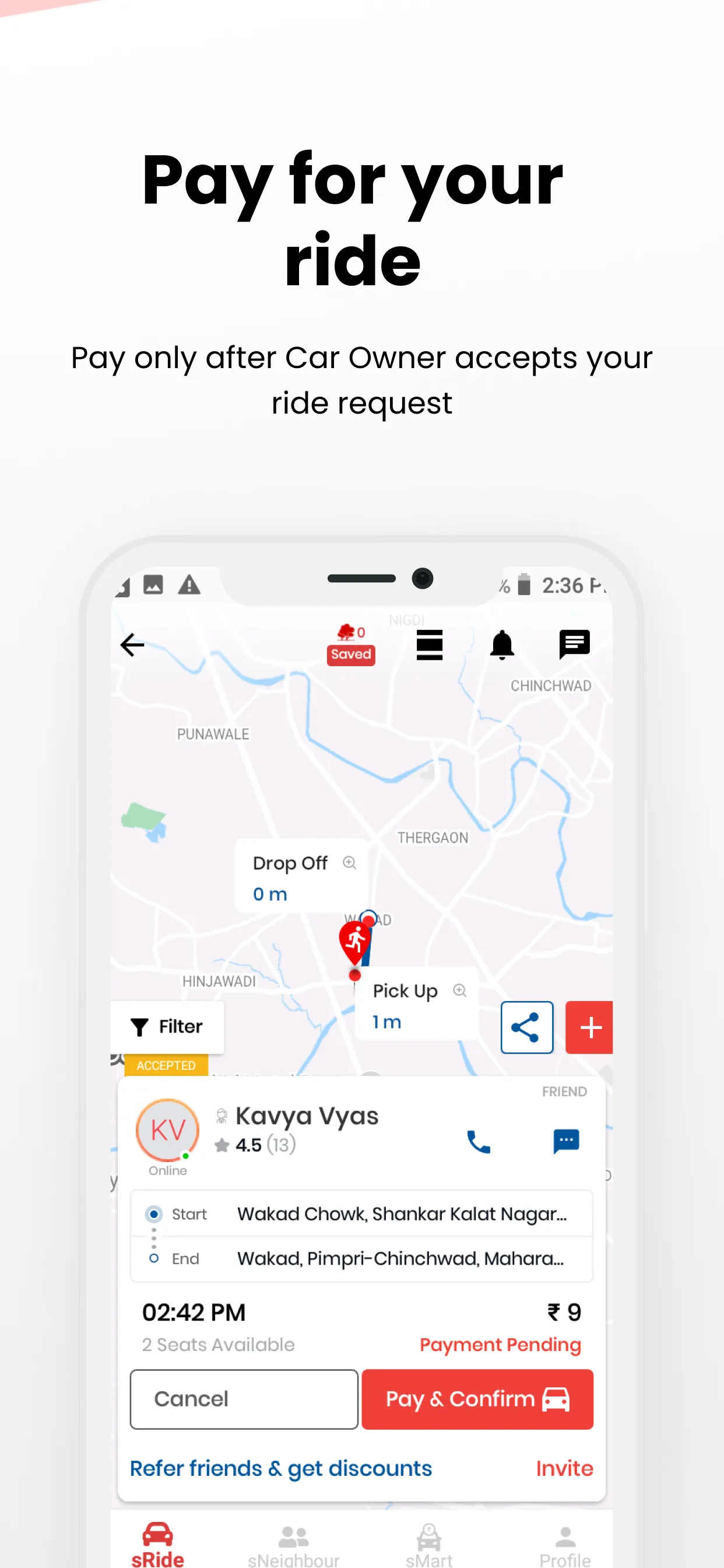 sRide™ - Carpool & Taxipool | Indus Appstore | Screenshot