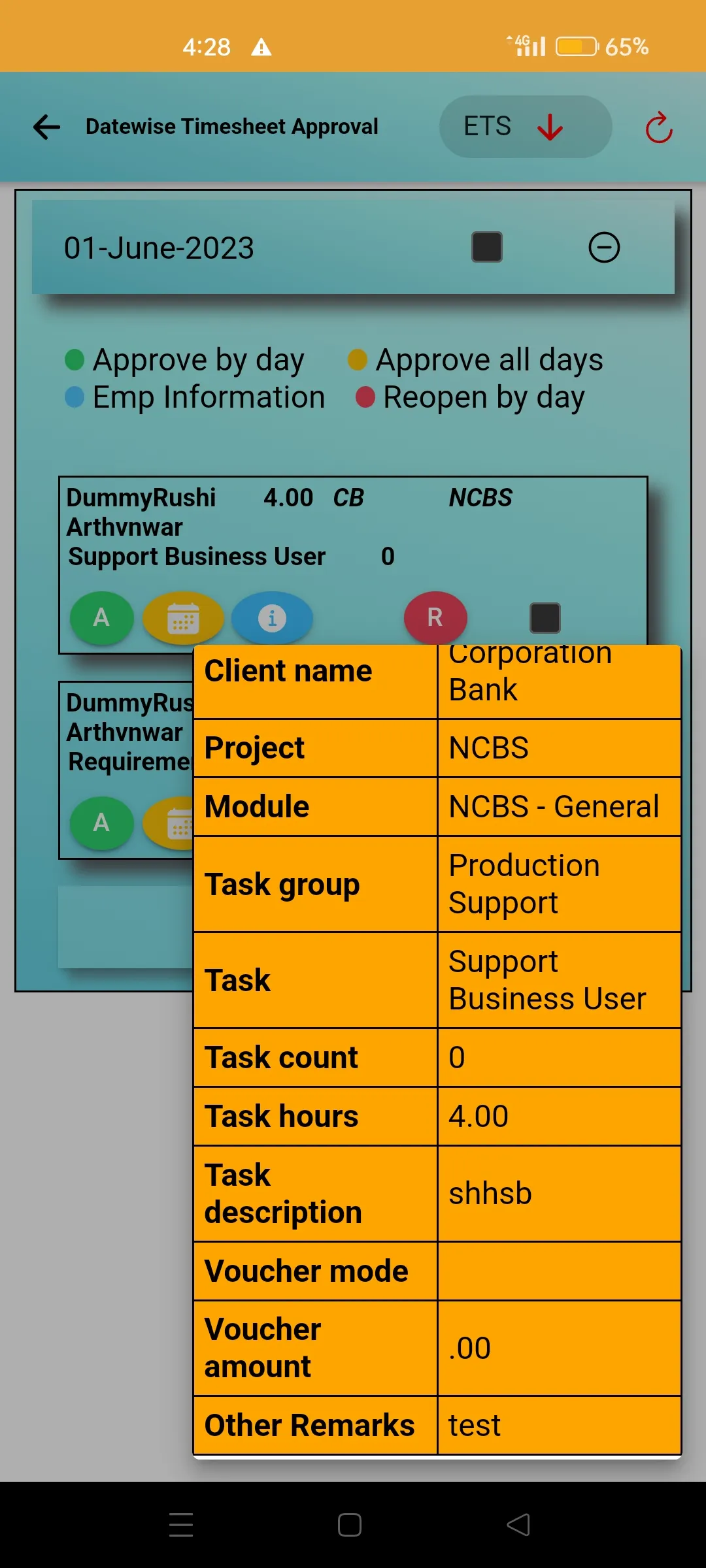 Timesheet | Indus Appstore | Screenshot