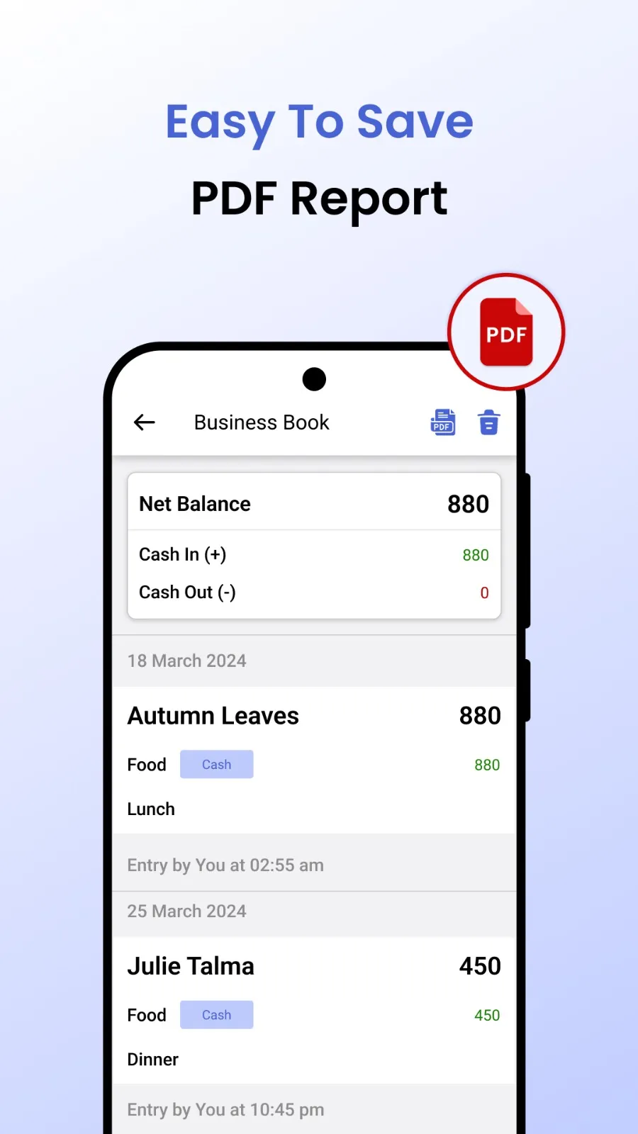 Cash Book : Expense Manager | Indus Appstore | Screenshot