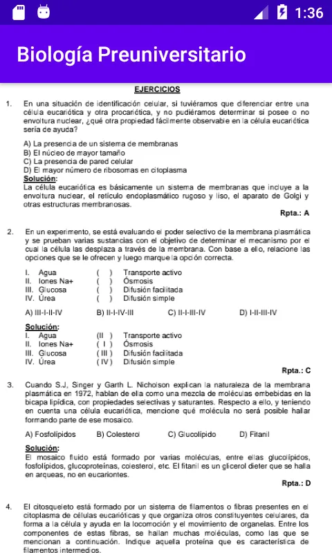 Biología Preuniversitario Grat | Indus Appstore | Screenshot