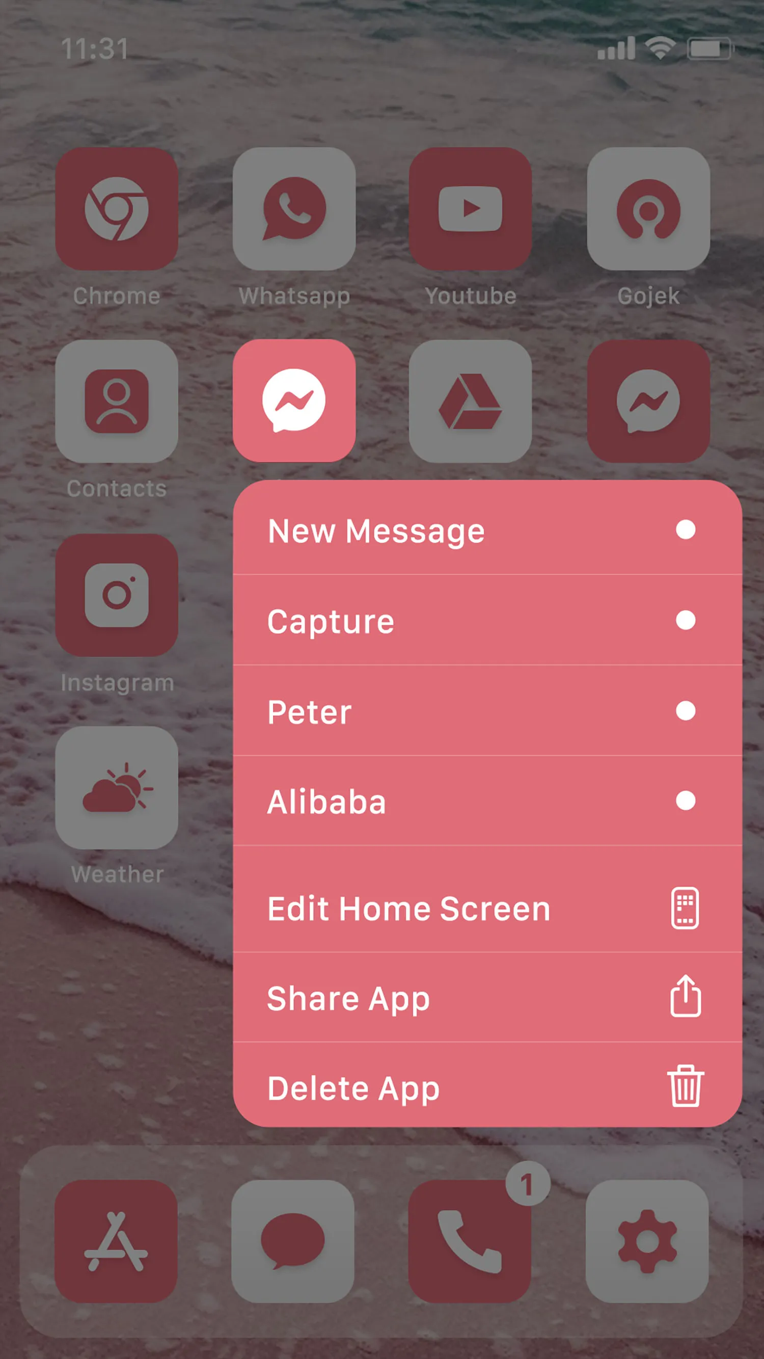 Wow Soft Red Theme - Icon Pack | Indus Appstore | Screenshot