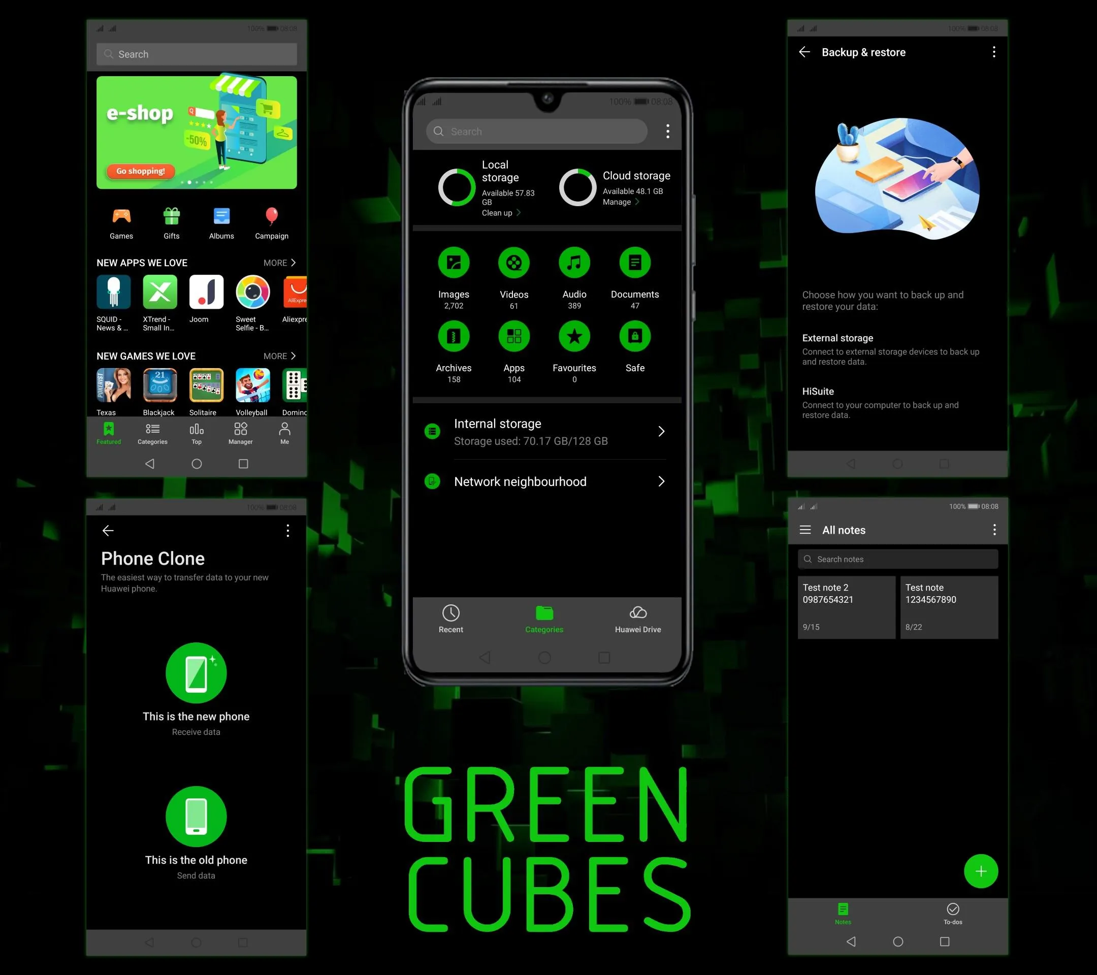 [EMUI 9.1]Green Cubes Theme | Indus Appstore | Screenshot