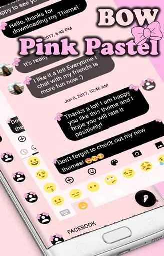 SMS Messages Bow Pink Pastel | Indus Appstore | Screenshot