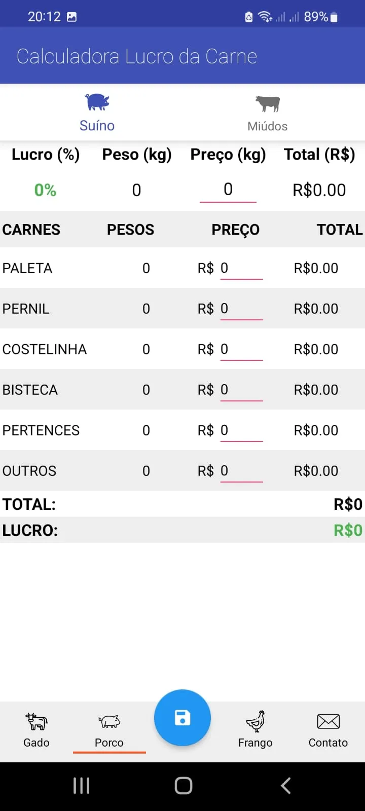 Calculadora Lucro da Carne | Indus Appstore | Screenshot