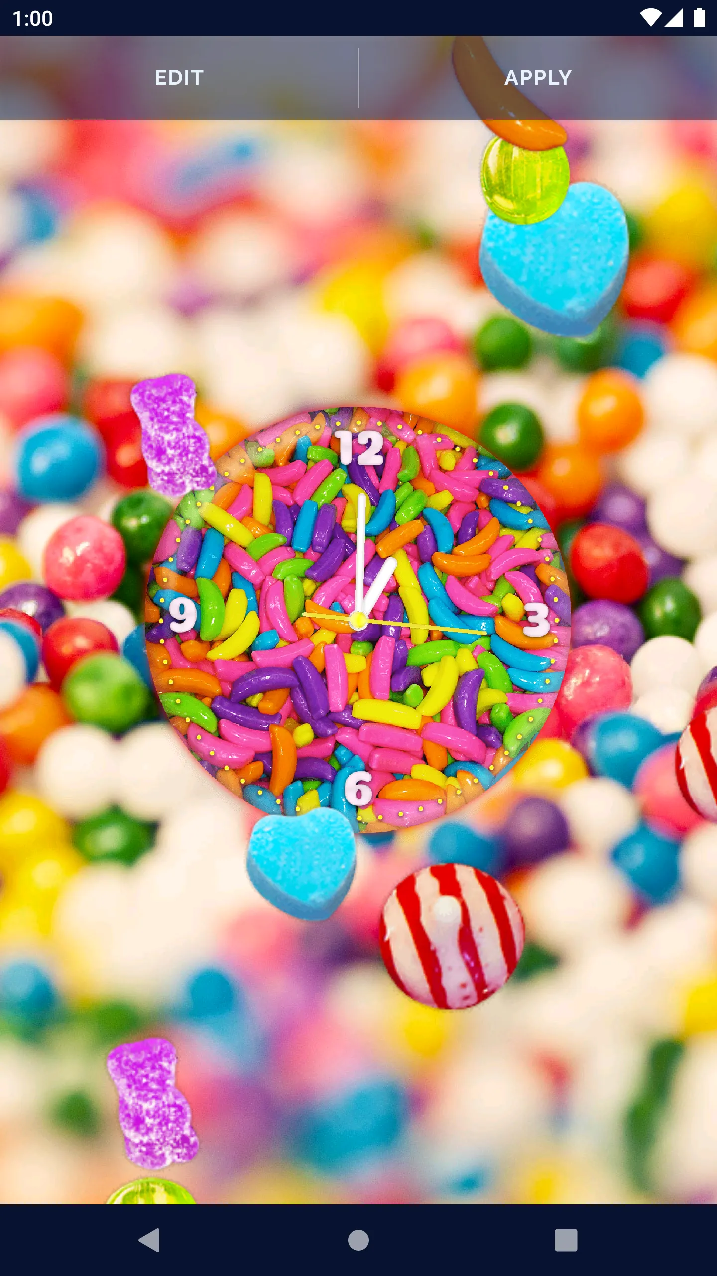 Sweet Candy Clock Wallpaper | Indus Appstore | Screenshot