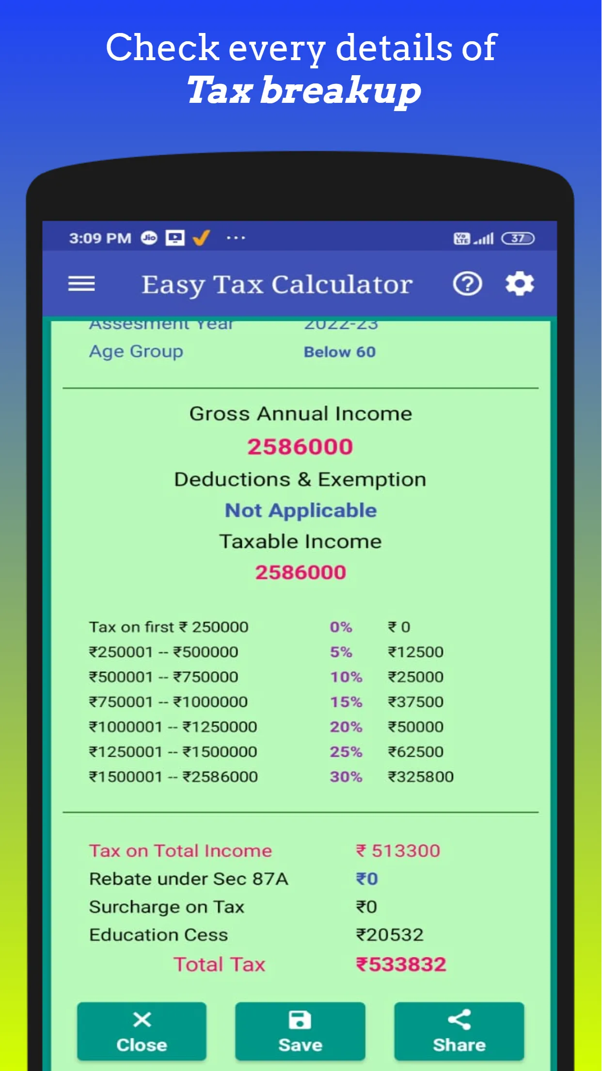 Income Tax Calculator | Indus Appstore | Screenshot