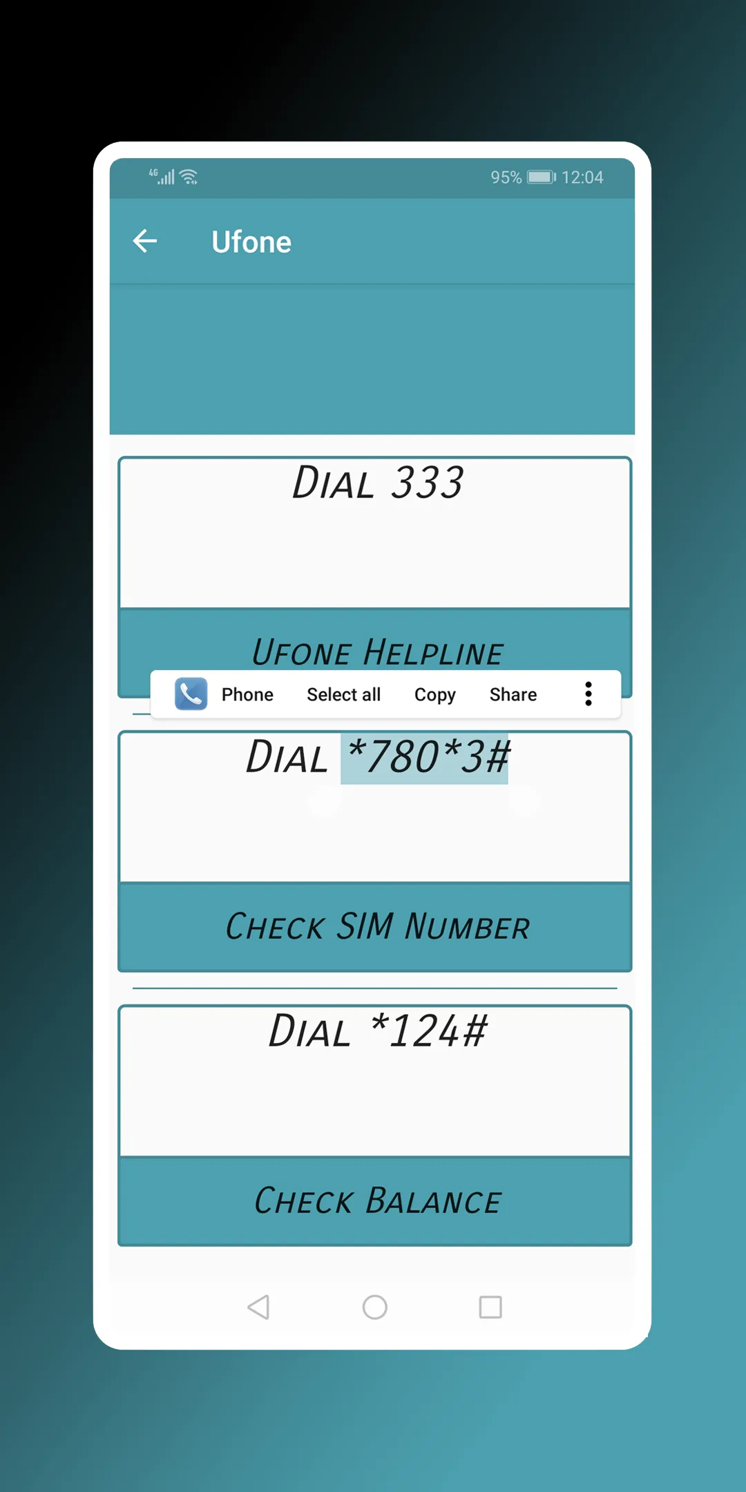 All Sim Codes : Network Codes | Indus Appstore | Screenshot