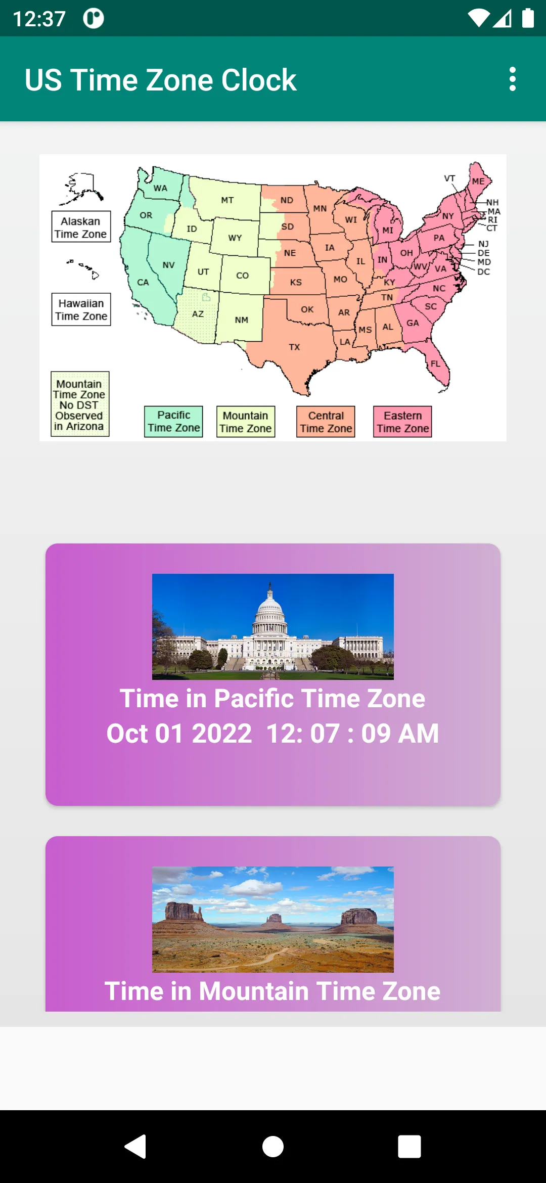 US Time Zone Clock | Indus Appstore | Screenshot