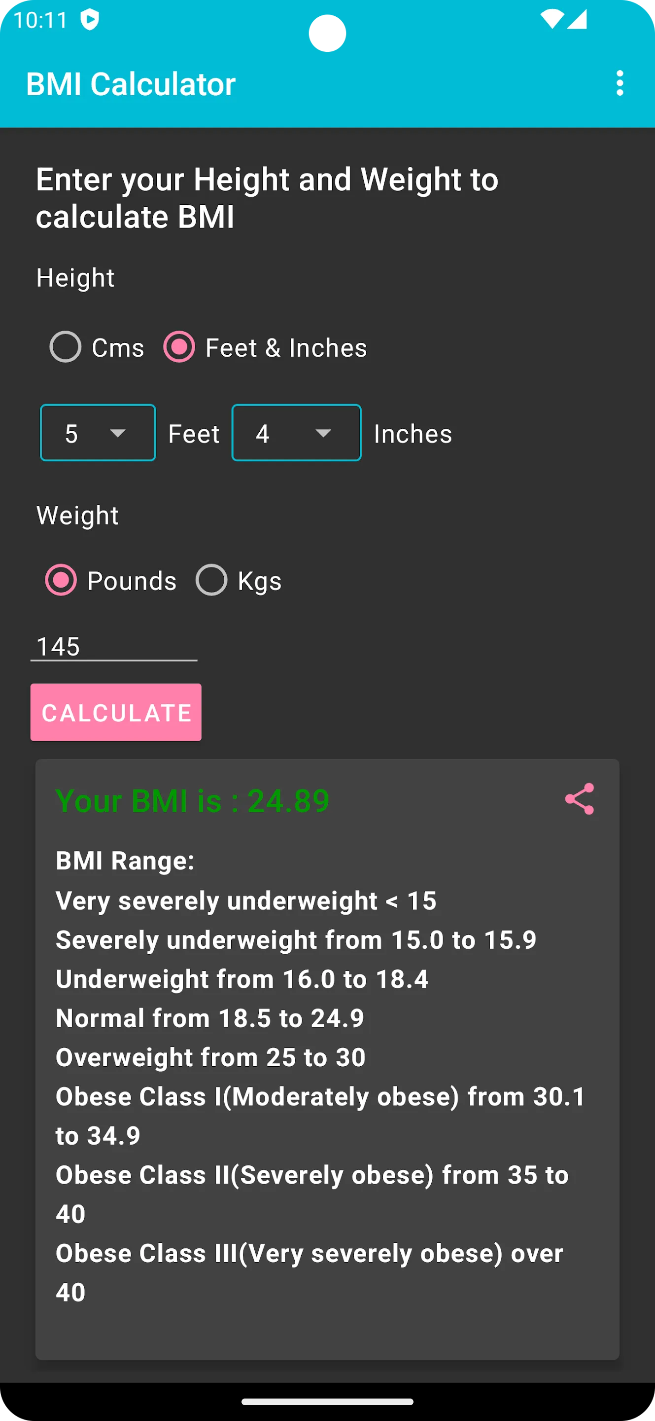 BMI Calculator | Indus Appstore | Screenshot