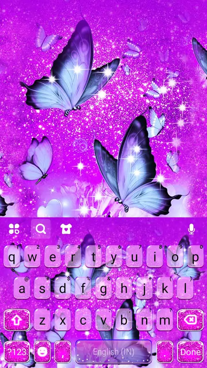 Purple Butterfly Keyboard Back | Indus Appstore | Screenshot