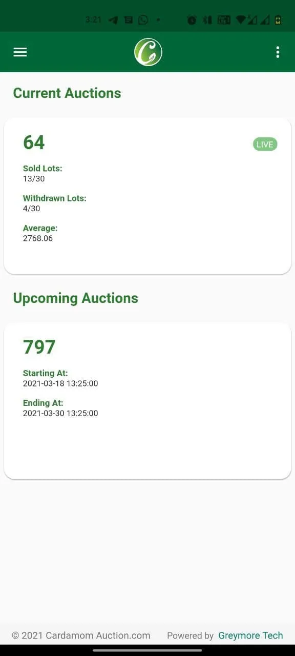 Cardamom Auction | Indus Appstore | Screenshot