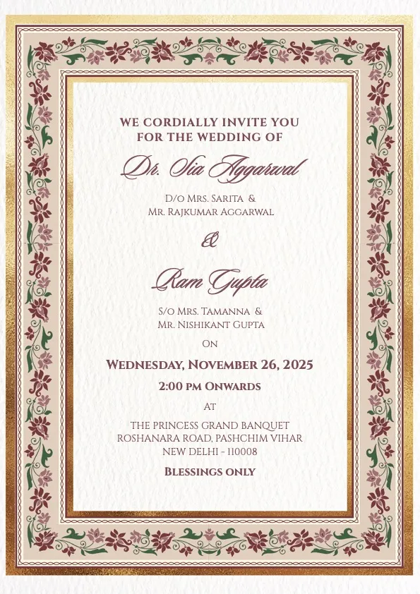 Hindu Wedding Invitation Maker | Indus Appstore | Screenshot