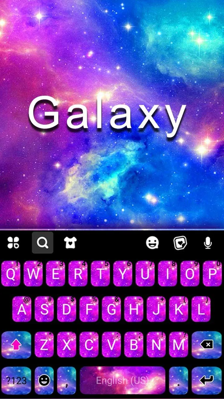 Pink Blue Galaxy Keyboard Them | Indus Appstore | Screenshot