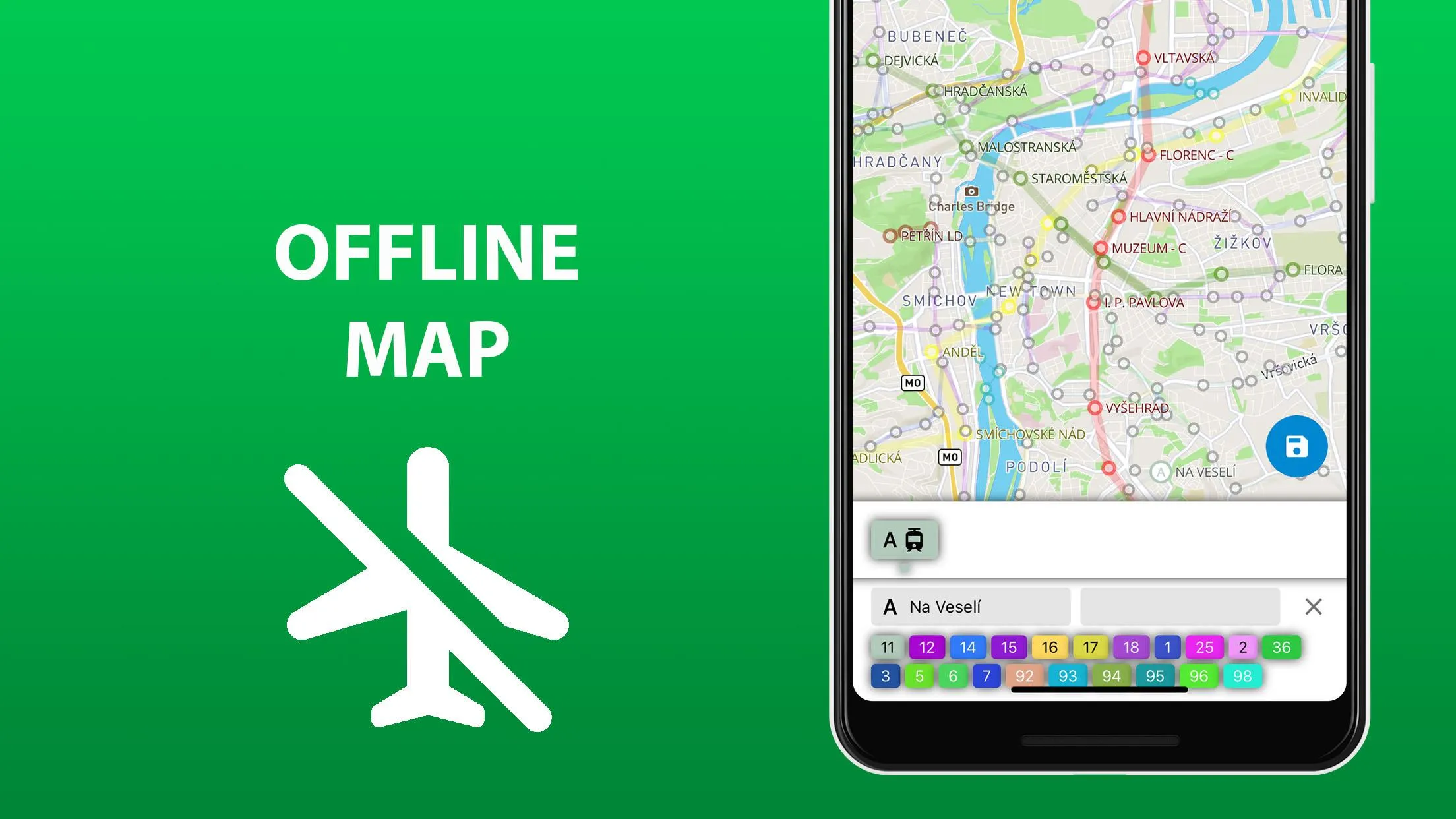 Public transport map Prague | Indus Appstore | Screenshot