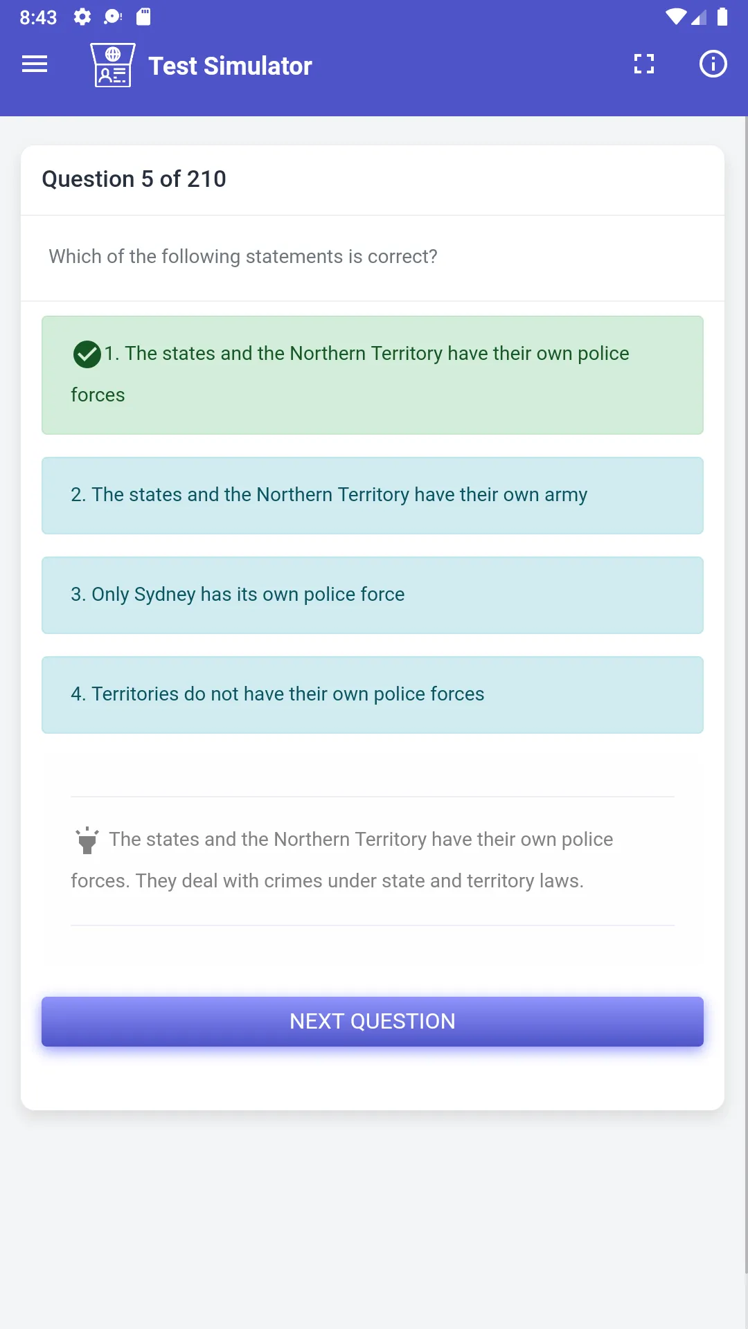 Australian Citizenship Test | Indus Appstore | Screenshot