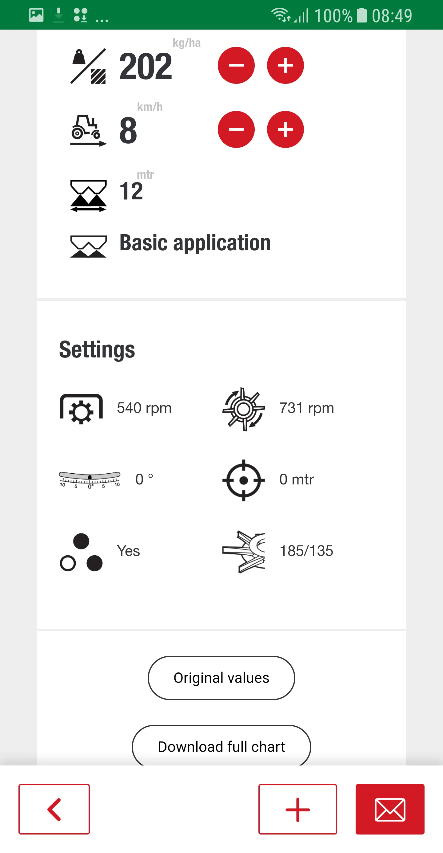 Kverneland Spreading Charts | Indus Appstore | Screenshot