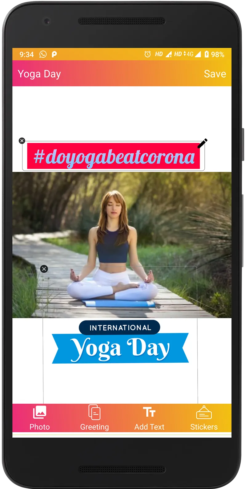 Yoga day sticker - 2023 | Indus Appstore | Screenshot