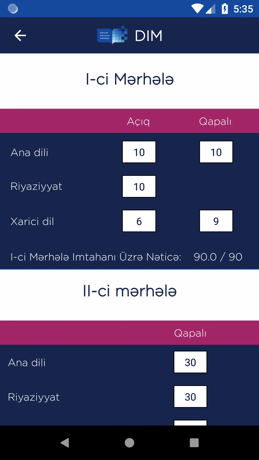 DİM İmtahan ballarının hesabla | Indus Appstore | Screenshot