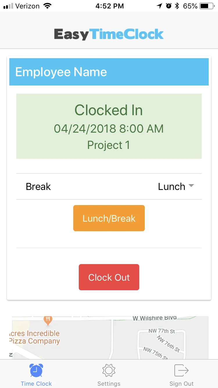 Easy Time Clock | Indus Appstore | Screenshot