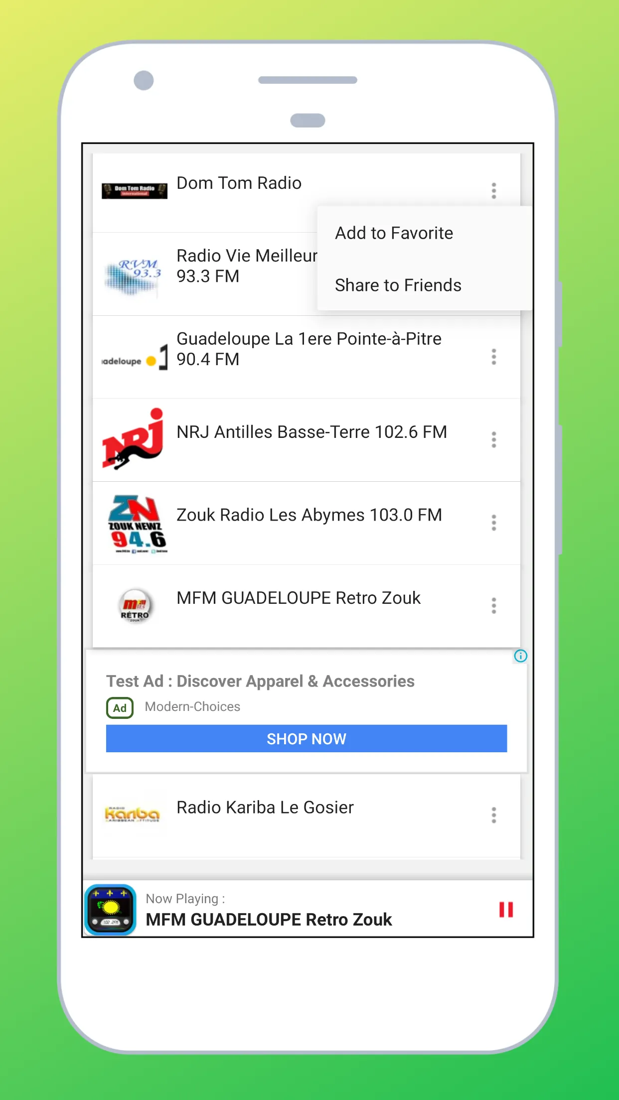 Radio Guadeloupe: Radio online | Indus Appstore | Screenshot