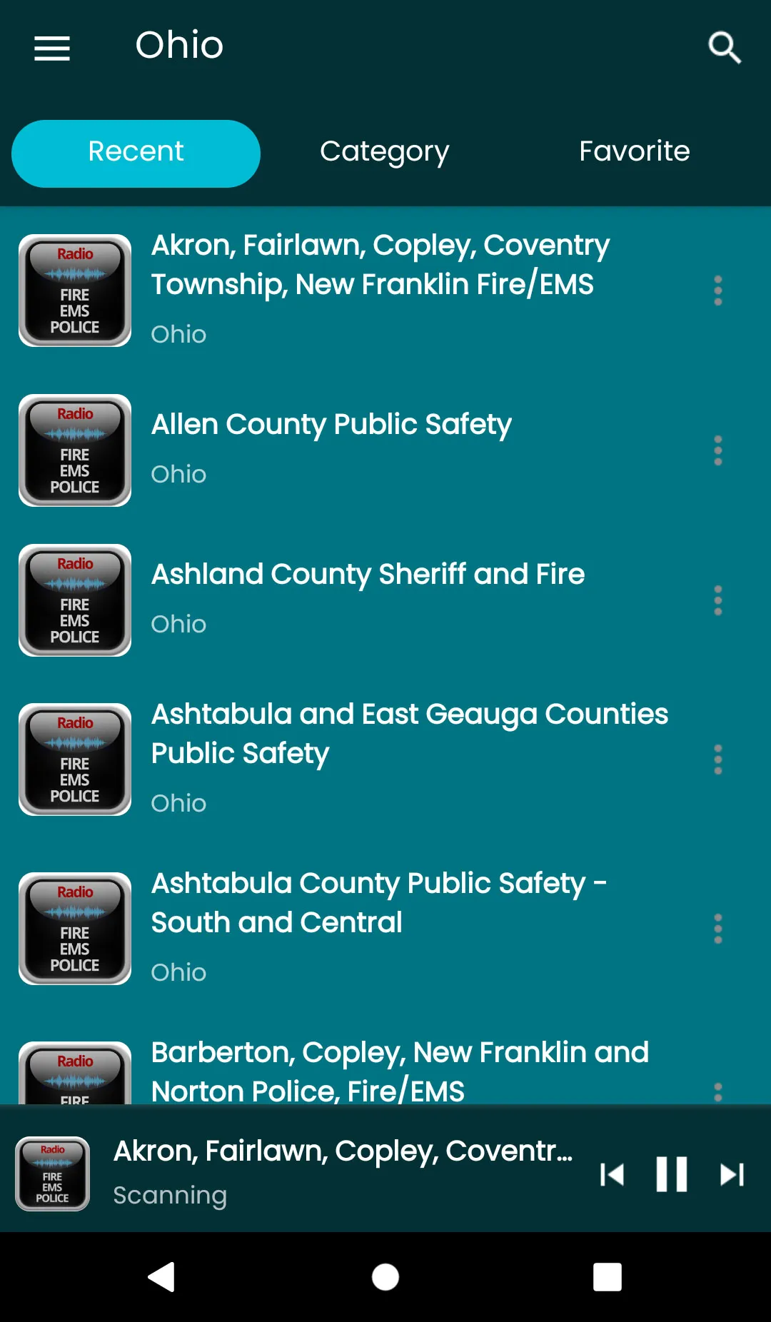 Ohio scanner radios | Indus Appstore | Screenshot