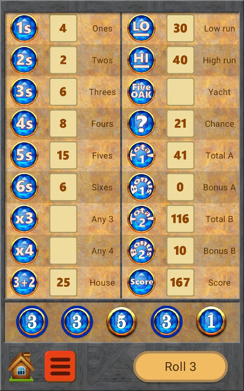 FiveOAK, yatzy dice game. | Indus Appstore | Screenshot