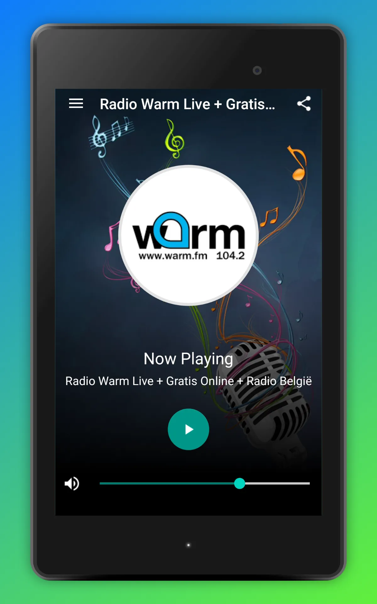 Warm Radio 104.2 FM België App | Indus Appstore | Screenshot