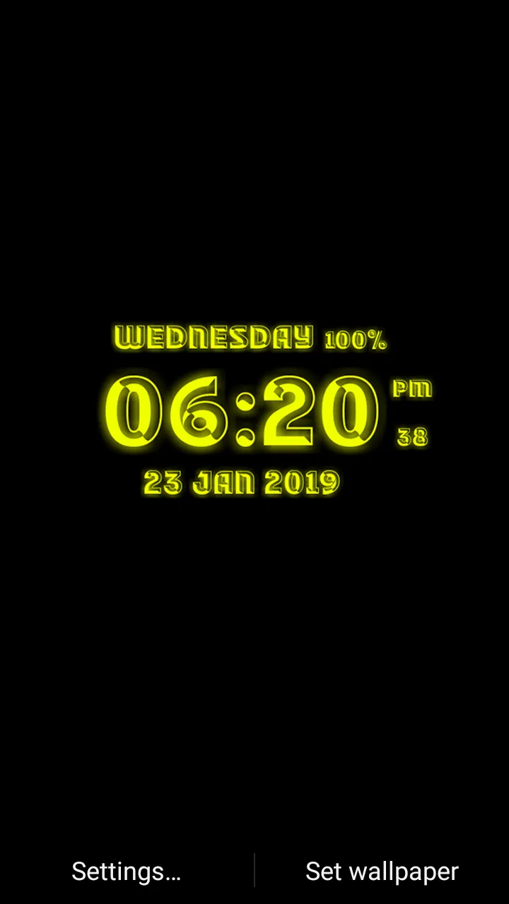 Neon Digital Clock Wallpaper | Indus Appstore | Screenshot