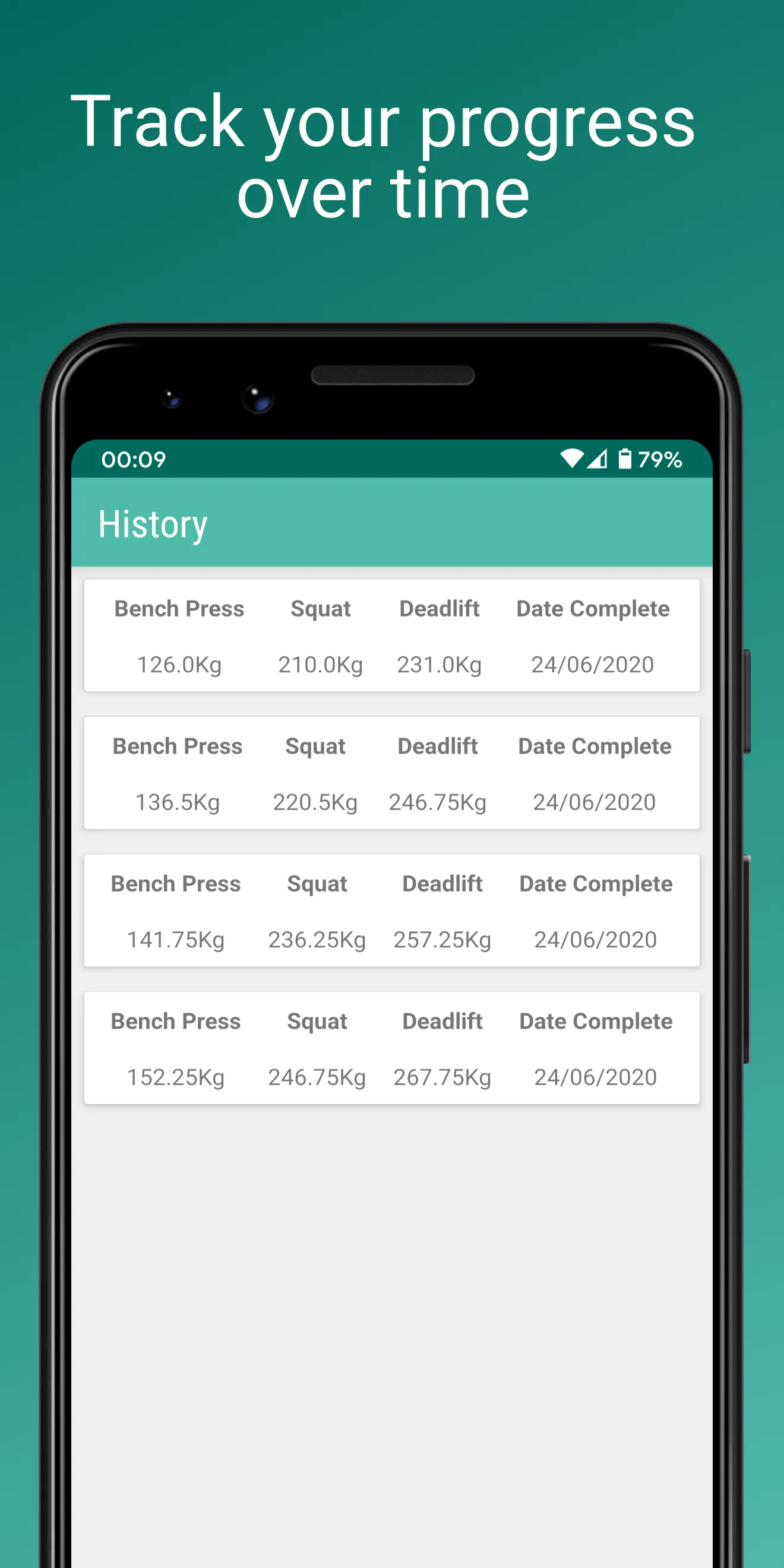 Korte 3x3 Powerlifting Tracker | Indus Appstore | Screenshot