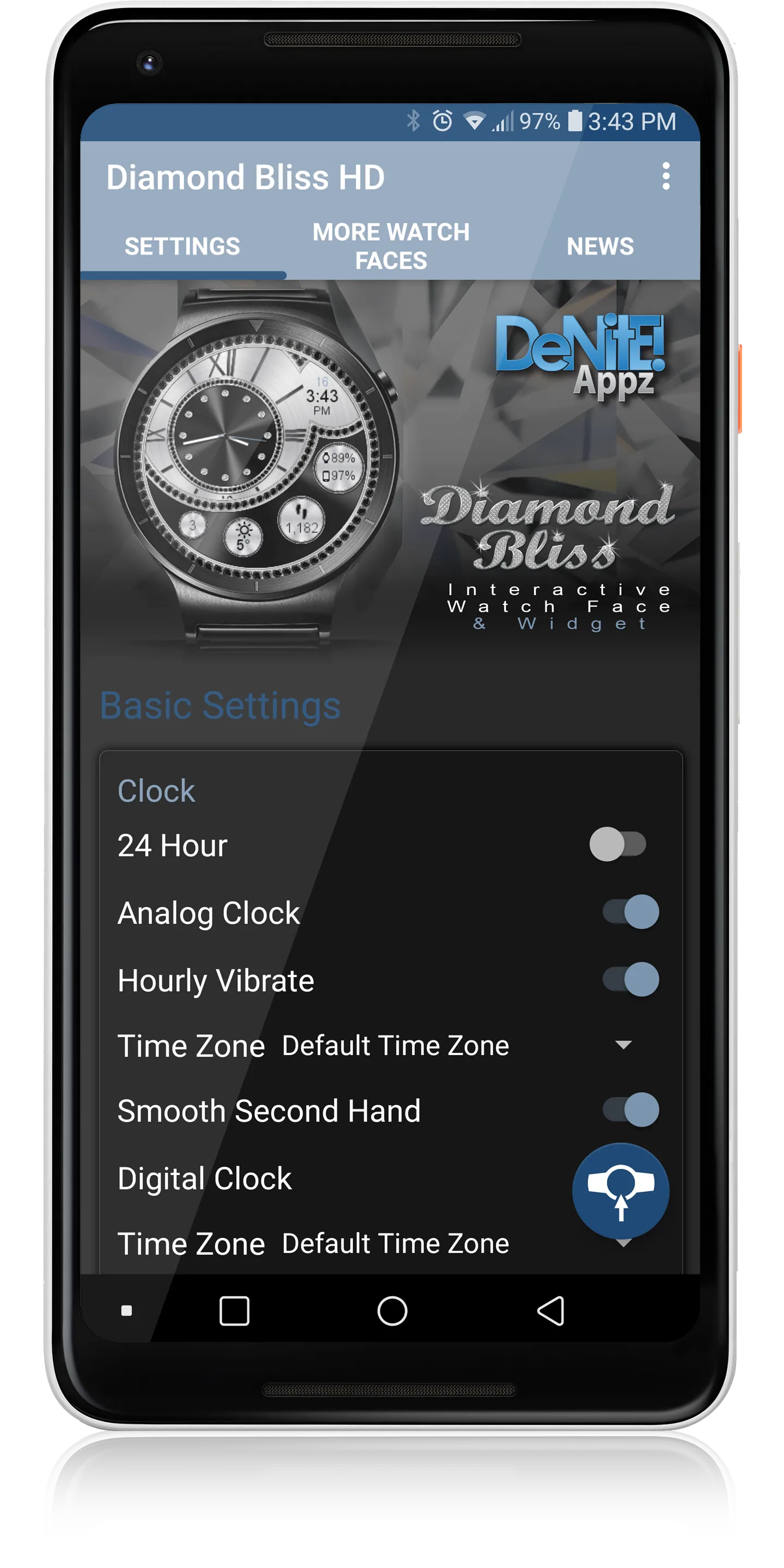 Diamond Bliss HD Watch Face | Indus Appstore | Screenshot