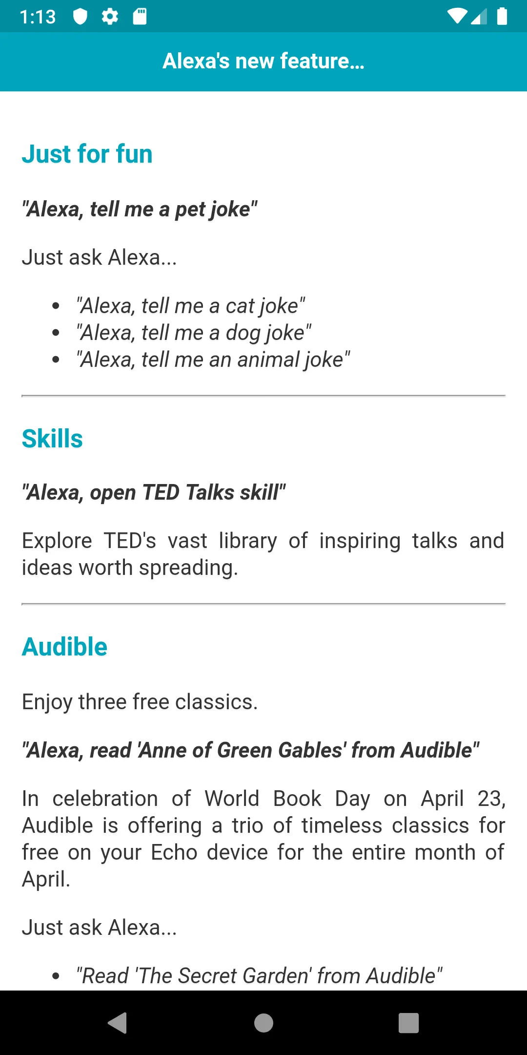 Tips for Amazon Echo | Indus Appstore | Screenshot