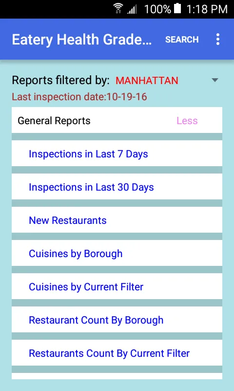 Eatery Health Grades NYC | Indus Appstore | Screenshot