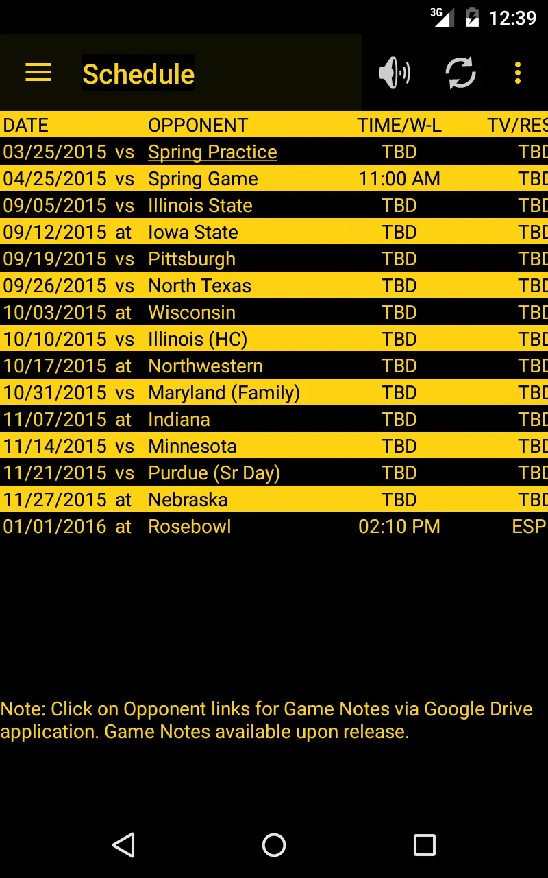 Hawkeye Football Schedule | Indus Appstore | Screenshot