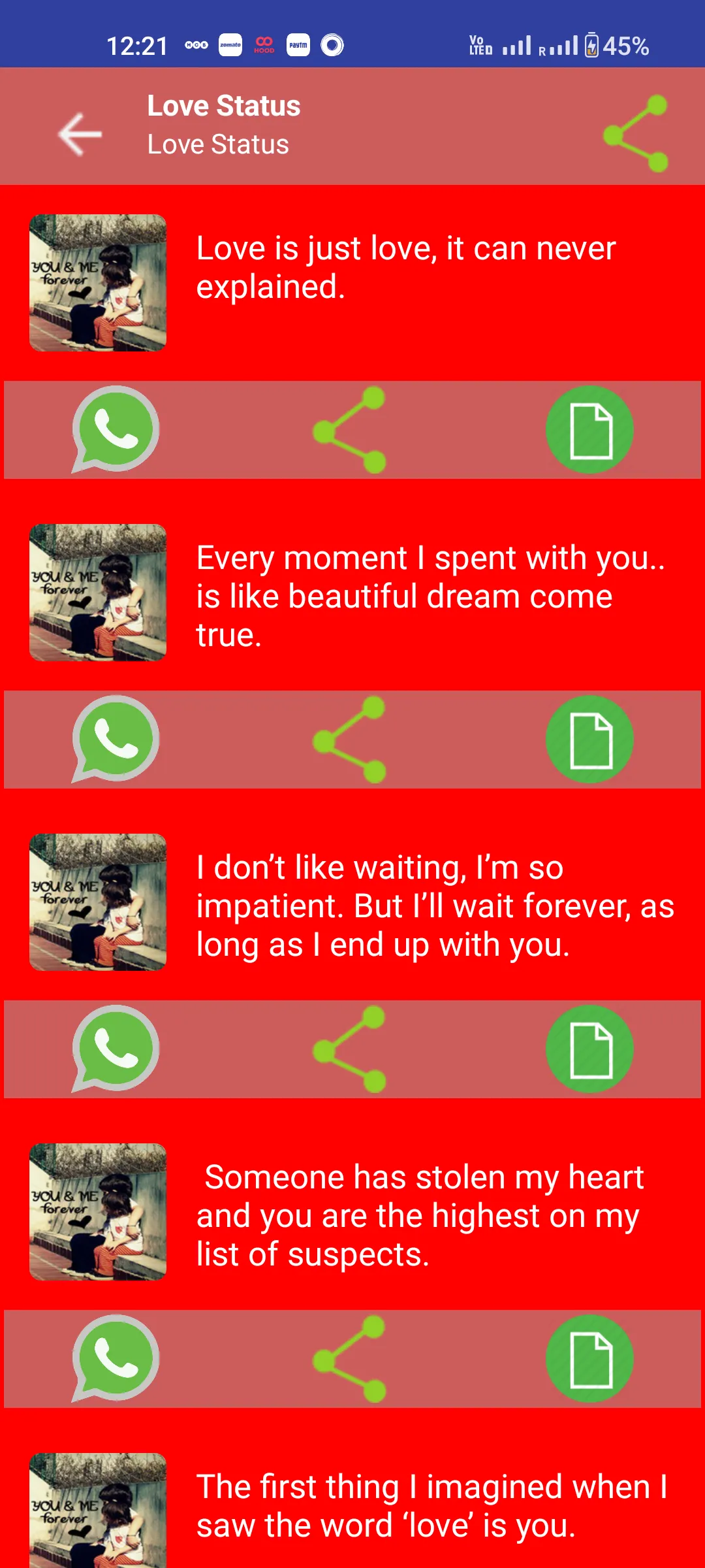 Love Status | Indus Appstore | Screenshot